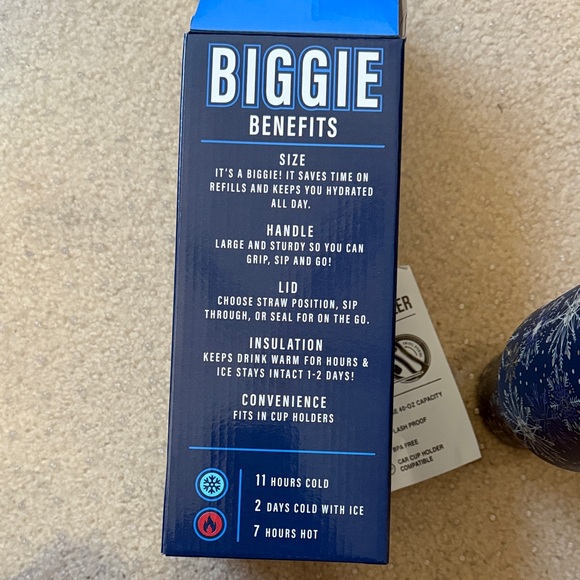 Navy Snowflake Tumbler with Straw - Picture 3 of 4